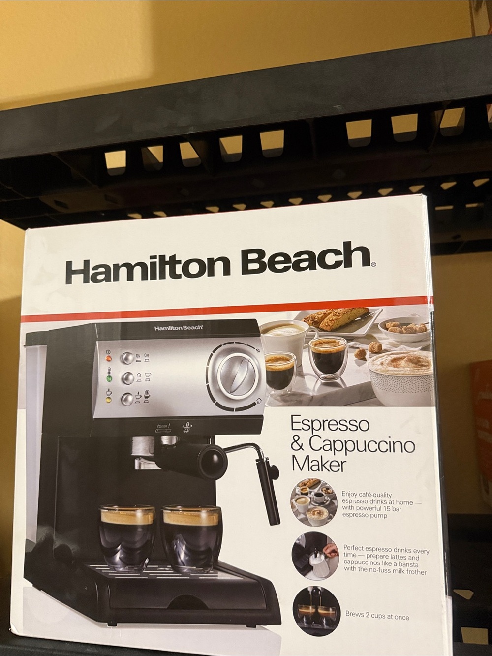 Hamilton Beach Silver and Black Espresso & Cappuccino Maker